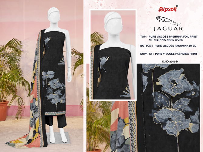 Jaguar 2941 By Bipson Viscose Pashmina Printed Dress Material Wholesale Shop In Surat